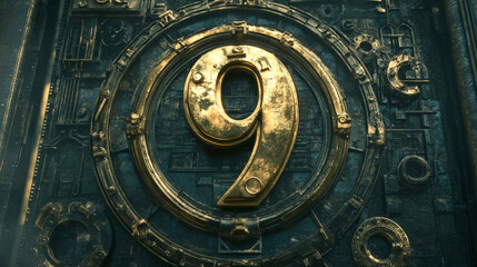 Fototapeta premium render number 9 made up of letters