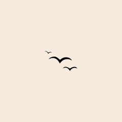 Flying birds icon flat vector design.