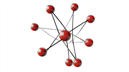 Model of atom. 3d illustration on blue background