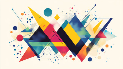 The player pool of the triangles, particle divergent composition, vector illustration