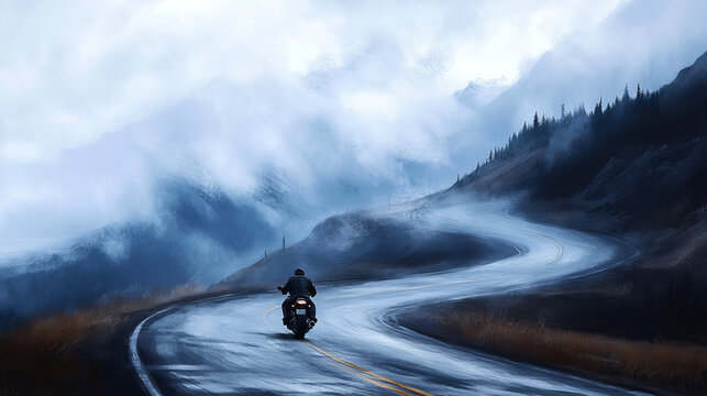 Motocross particles. The rider enters the turn