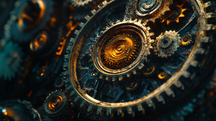 Fototapeta premium The head vector logo of gears. Brand logo in the form of gears