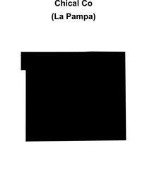 Chical Co department (La Pampa) blank outline map