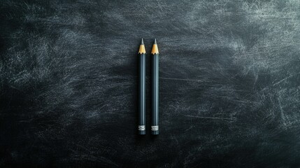 Pencil on Chalkboard with Space Background