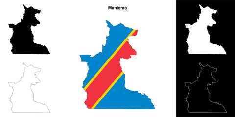 Maniema province outline map set