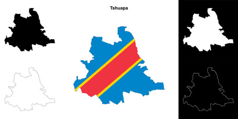 Tshuapa province outline map set