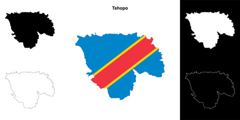 Tshopo province outline map set
