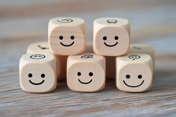 Stacked Wooden Blocks as a Teamwork Metaphor