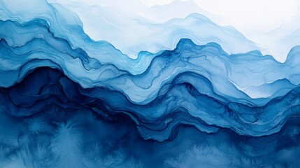 Fototapeta premium Abstract Blue Landscape Painting - Stunning Artistic Design