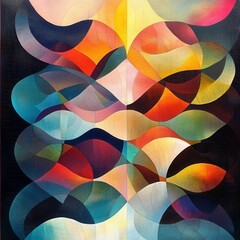 Obraz premium Abstract Geometric Art with Vibrant Colors and Intricate Designs