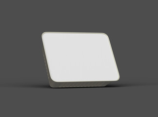 3d rendered image of a small rectangular food foil tray isolated on a dark background