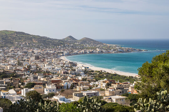 Raf Raf, Bizerte, Tunisia. The city of Raf Raf on the Mediterranean Sea.