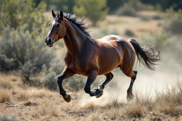 Obraz premium Boerperd horse breed galloping in the wild
