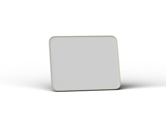 3d rendered image of a small rectangular food foil tray isolated on a transparent background