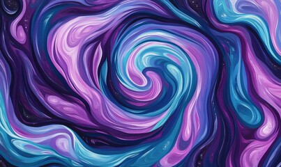 Galactic swirl with purple and blue hues.