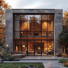 Luxury modern glass living room windows high resolution hd image