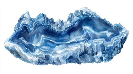Obraz premium Stunning Blue Agate Watercolor Illustration