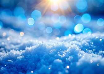 Abstract Blurred Blue Snow Background: Winter Wonderland Texture for Design