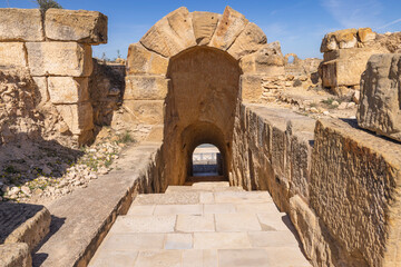 Ben Arous, Tunisia. Roman ruins at the Uthina archaeological site.