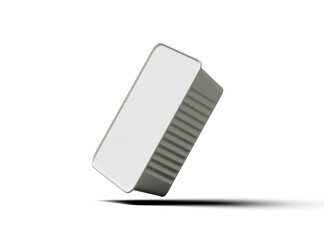 3d rendered image of a small rectangular food foil tray isolated on a light background