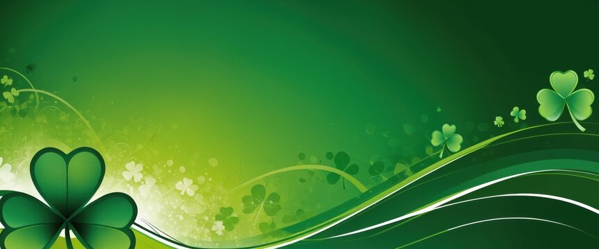 A vibrant green background featuring shamrock, perfect for St. Patrick's Day celebrations and themed designs.
