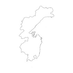 Obraz premium Khabarovsk blank outline map