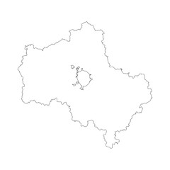 Moskva blank outline map