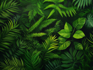 Üppige grüne Farne im sanften Licht eines tropischen Regenwalds

