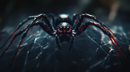 Fototapeta premium Vector logo spider. Brand logo black widow