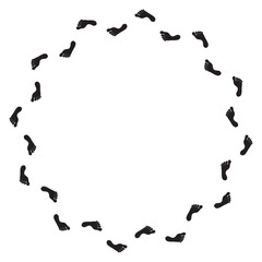 Footprints from  walking around circle
