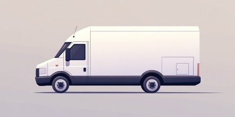 Naklejka premium Sleek White Vehicle Isolated on Clean Background, Perfect for Transport and Freight Concepts