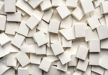 Random shifted white cube boxes block background wallpaper