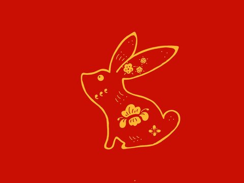 Chinese Zodiac Rabbit Symbol for Lunar New Year Celebration