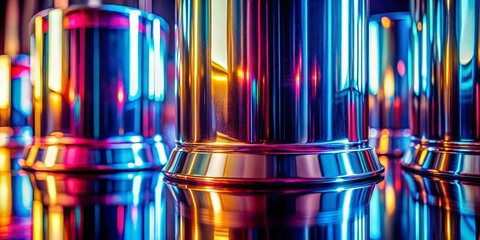 Abstract Stainless Steel Background: Reflective Metallic Texture