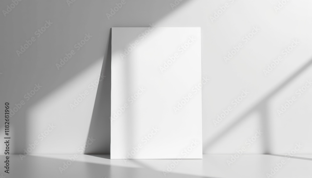 Fototapete realistic flyer mockup with dynamic lighting effects, showcasing the design with soft shadows and a 