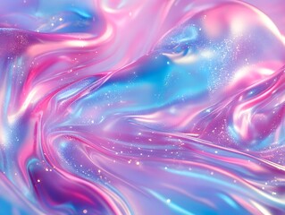 Holographic patterns in bright pink and blue floating
