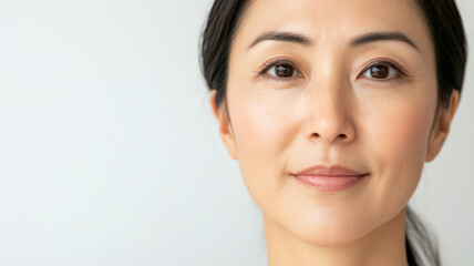 Obraz premium Beauty asian woman isolated on a white background