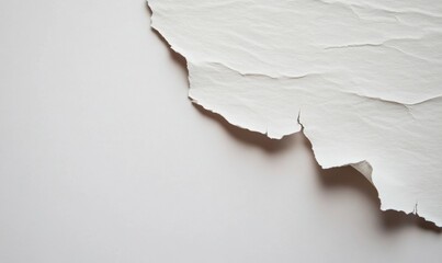 Piece of paper with a tear in it, and a white background. The paper is old and worn, and the tear is in the middle of it