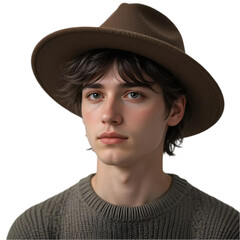 Portrait of man with straw hat