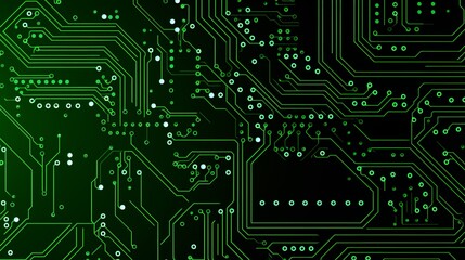 Intricate green circuit board design showcasing technology's complexities. Generative AI