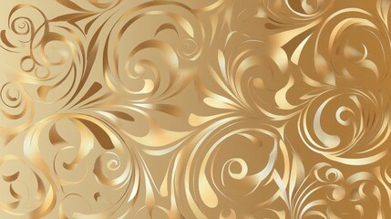 Stunning Gold Floral Design Wallpaper - Exquisite Ornate Patterns for Luxury Decor