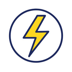Energy Symbol Design in Yellow and Blue