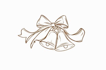 Celebration of Love: elegant wedding bells with delicate ribbon details