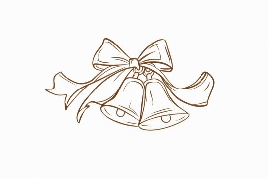 Celebration of Love: elegant wedding bells with delicate ribbon details