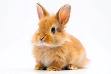 Obraz premium Adorable Dwarf Lop Rabbit Isolated on White Background - Perfect for Pet, Easter, or Spring Themes