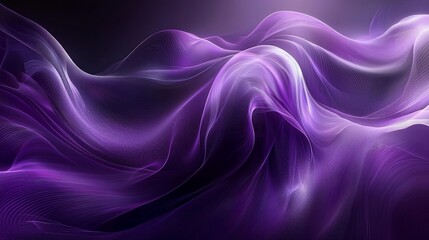 Fototapeta premium Abstract purple and white glowing waves.