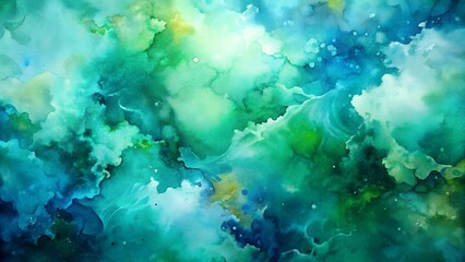 Abstract Ocean Dreamscape: A mesmerizing blend of turquoise, jade, and azure hues swirls and dances, evoking the ethereal beauty and tranquility of an underwater world.  