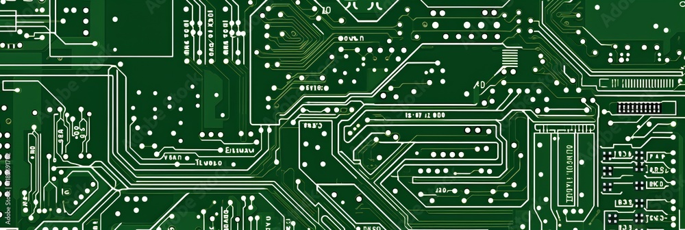 Poster intricate patterns of a circuit board showcasing advanced technology designs. generative ai