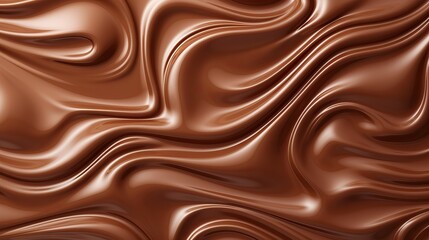 Fototapeta premium Luxurious flowing chocolate texture in warm tones captures indulgence and delight. Generative AI