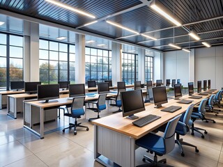College Computer Lab with Monitors